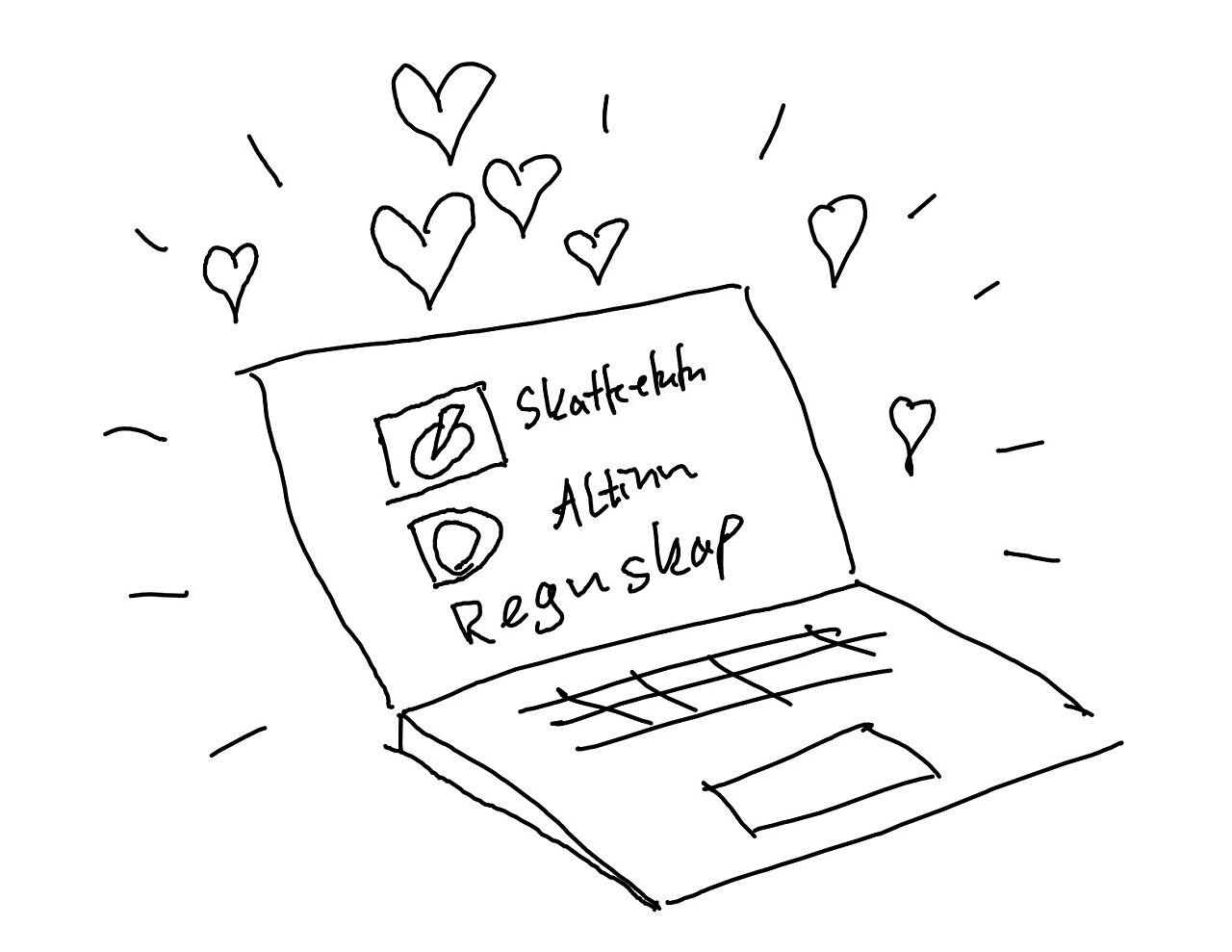 Laptop regnskap illustrasjon